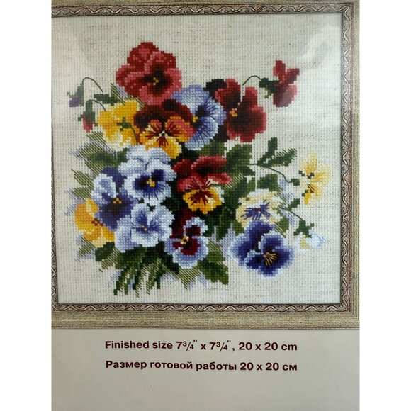 Pansy Counted Cross Stitch Kit, Riolis #1516, New in Package - Picture 2 of 3